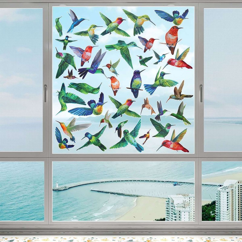 Large Anti Collision Window Decals for Bird Strikes, Stop Birds, 38 Pieces gallery