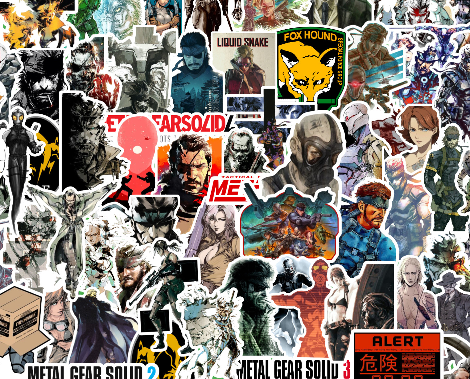 25/50 Metal Gear Solid Sticker Pack - Waterproof Vinyl - Solid Snake Quiet PS2 gallery