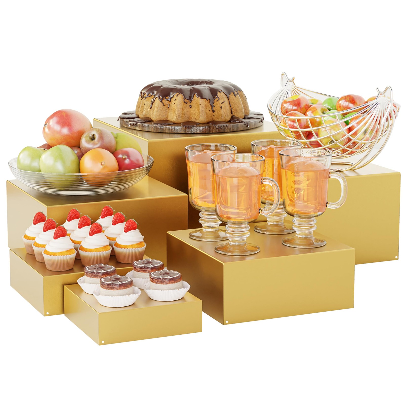 Metal Buffet Risers,6PCS Food Risers for Buffet Table 5in to 10in Display Sta... gallery