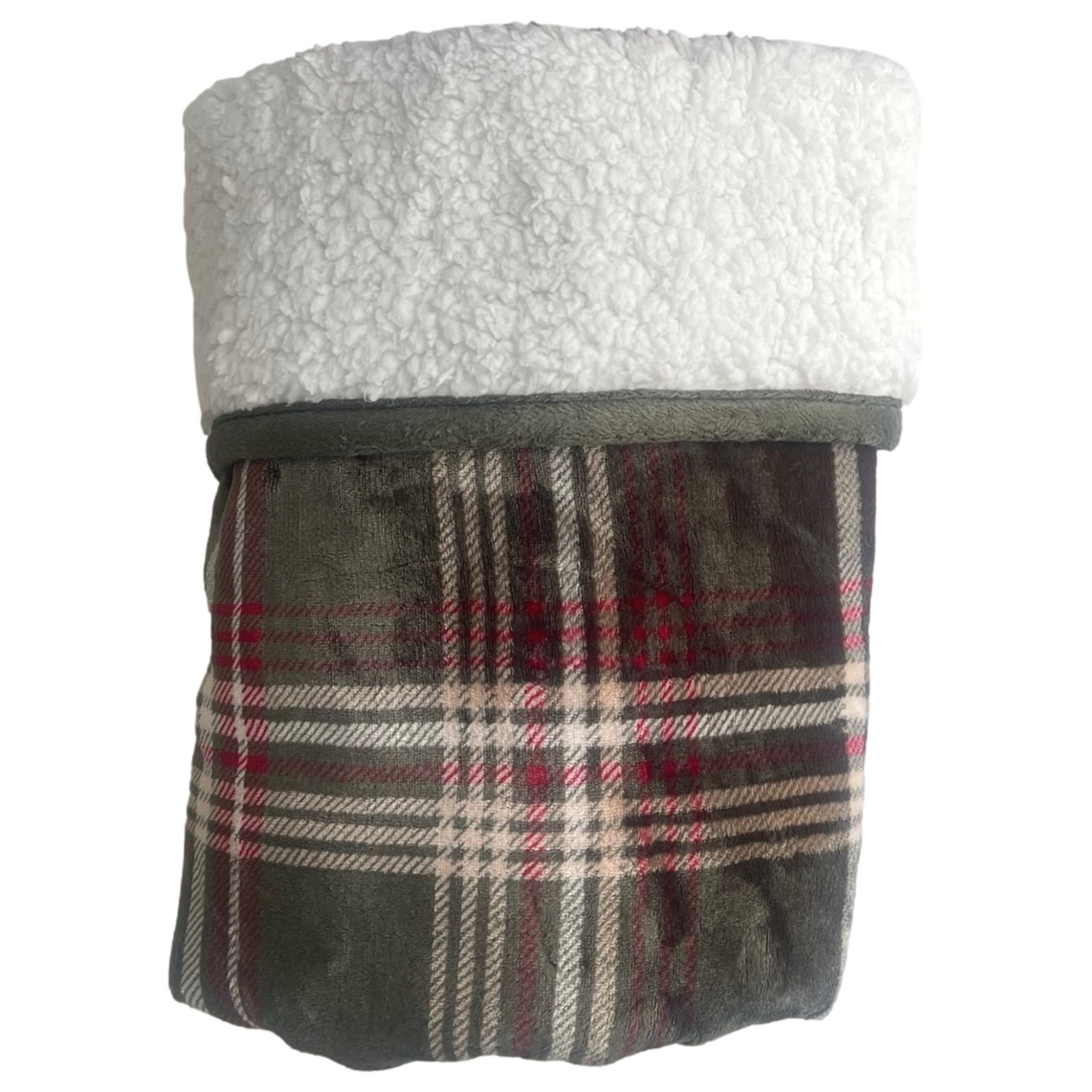 Cuddle Duds Green Holiday Plaid Microplush & Sherpa Throw Blanket, 60x50 gallery