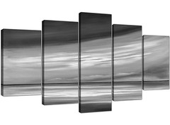 Extra Large Black White and Grey – Multi Abstract 5 Panel – 160cm Wide