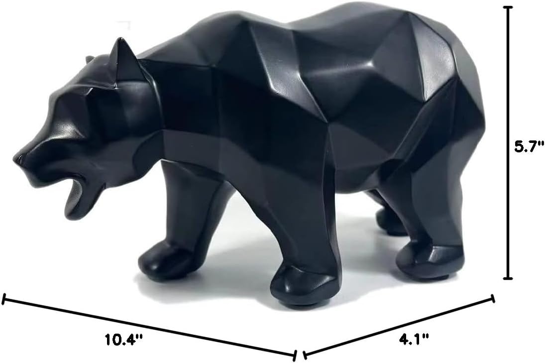 Abstract Geometric Sculptures: Creative Animals / Black Bear Statue Figure gallery