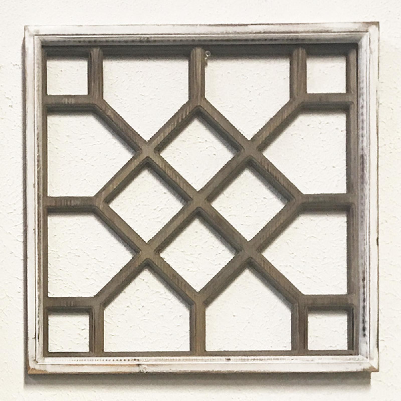 Brown And Washed White Geometric Pattern Square Wall Decor gallery