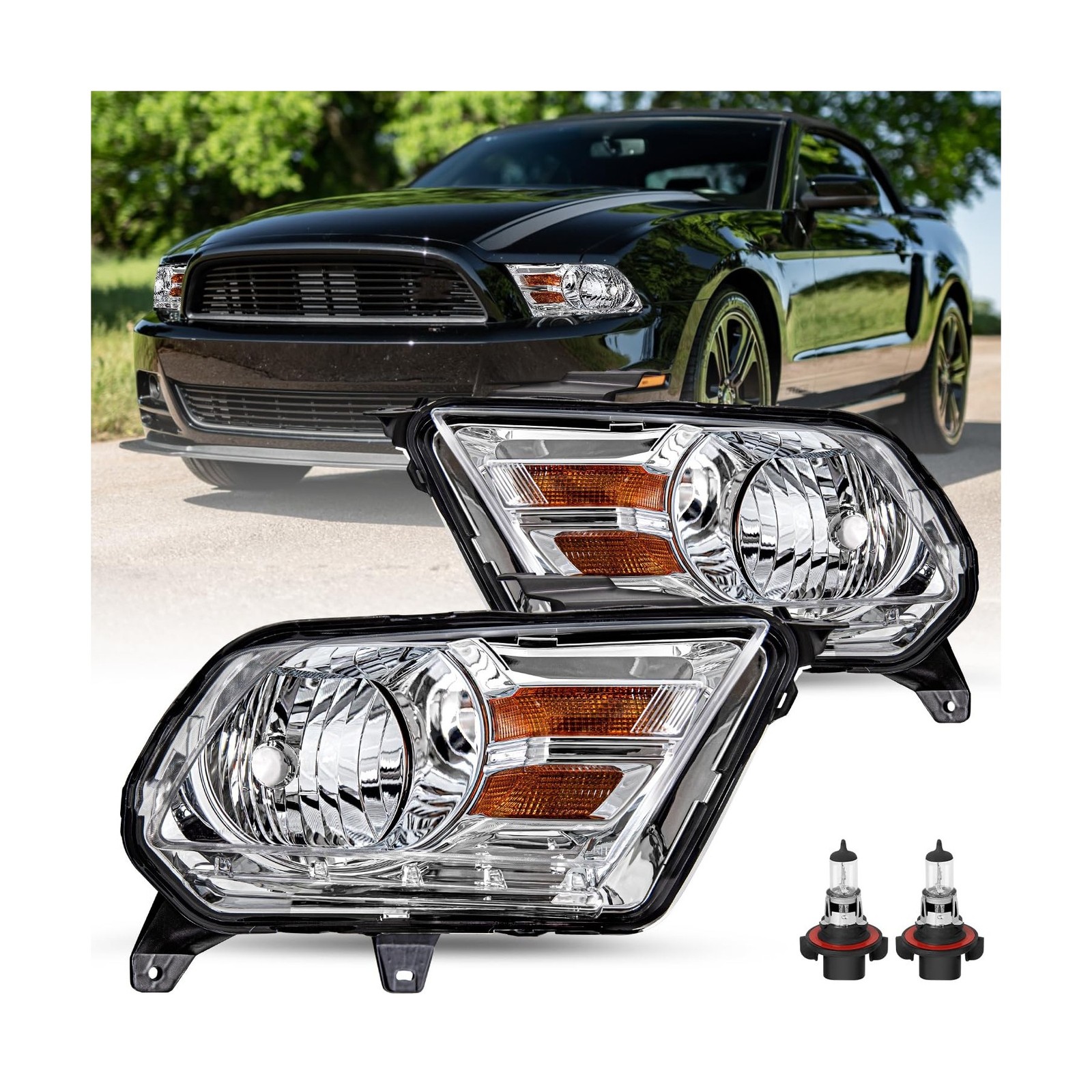 JSBOYAT Halogen Headlight Assembly with Bulbs Replacement Fit for 2010-2014 F... gallery