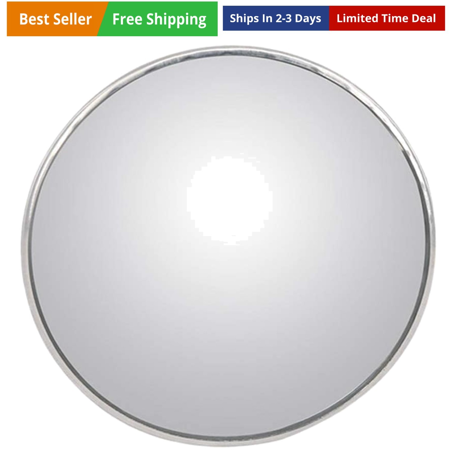 2Pcs 3 Inch Non-Adjustable Large Stick-On Convex Blind Spot Mirror, HD Glass ... gallery