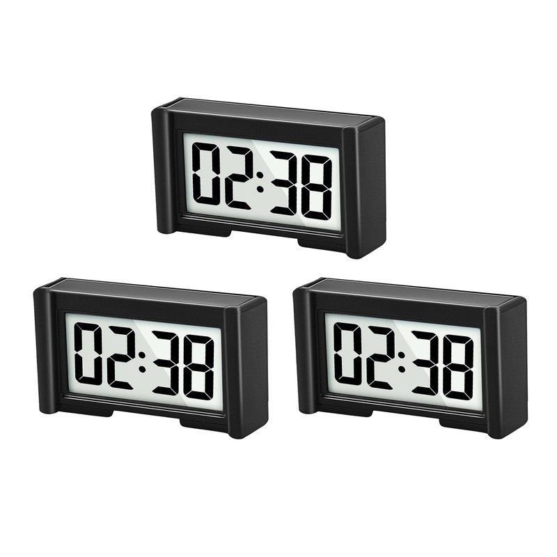 3× Mini Digital Clock Small Adhesive Digital Clock Stick On Battery Operated New gallery