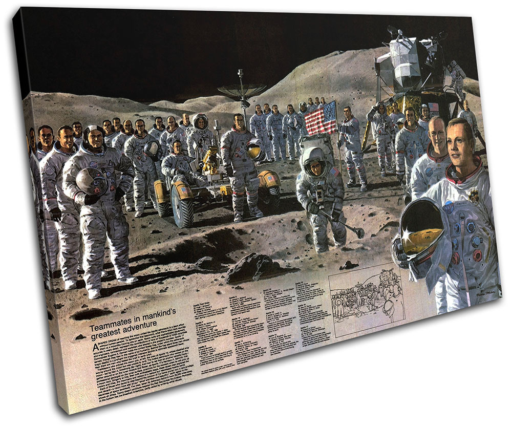 NASA Apollo Astronaut Moon Space SINGLE CANVAS WALL ART Picture Print gallery