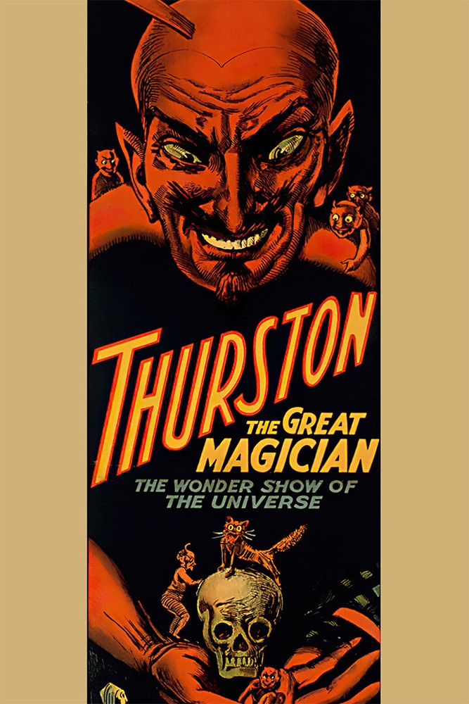 Magic Thurston Skull Devil Spooky Gal Cat Vintage Art Wall - POSTER 20x30