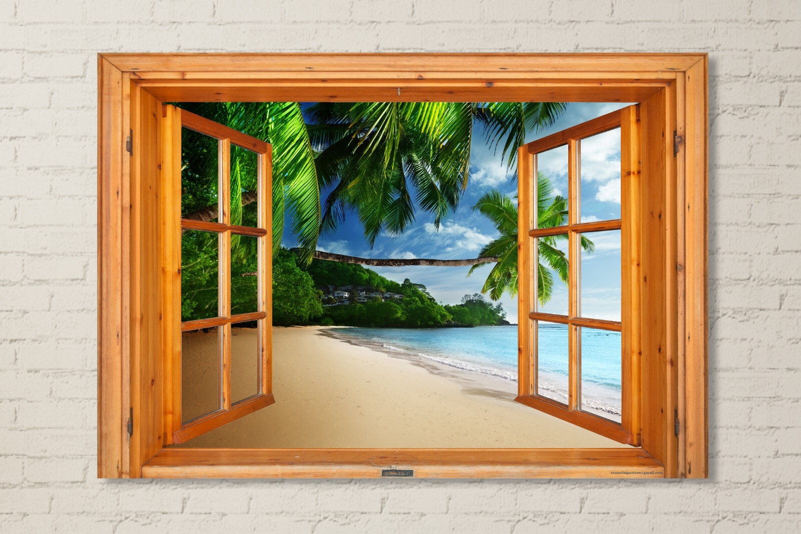 Window View Ocean Wather Palm Beach 06 Deco Dream Print Vacation POSTER / CANVAS gallery