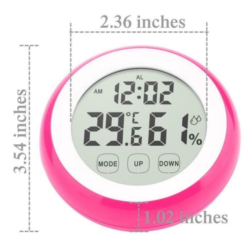 Digital Thermometer Clock, Temperature Humidity Monitor Alarm Clock Touch Screen gallery
