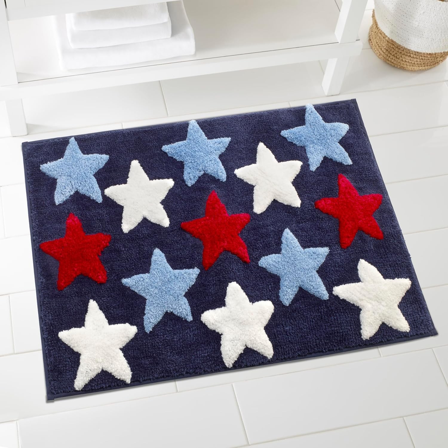 – Bath Rug, 100% Polyester Quick-Dry with Non-Slip Latex Back, Patriotic Star gallery