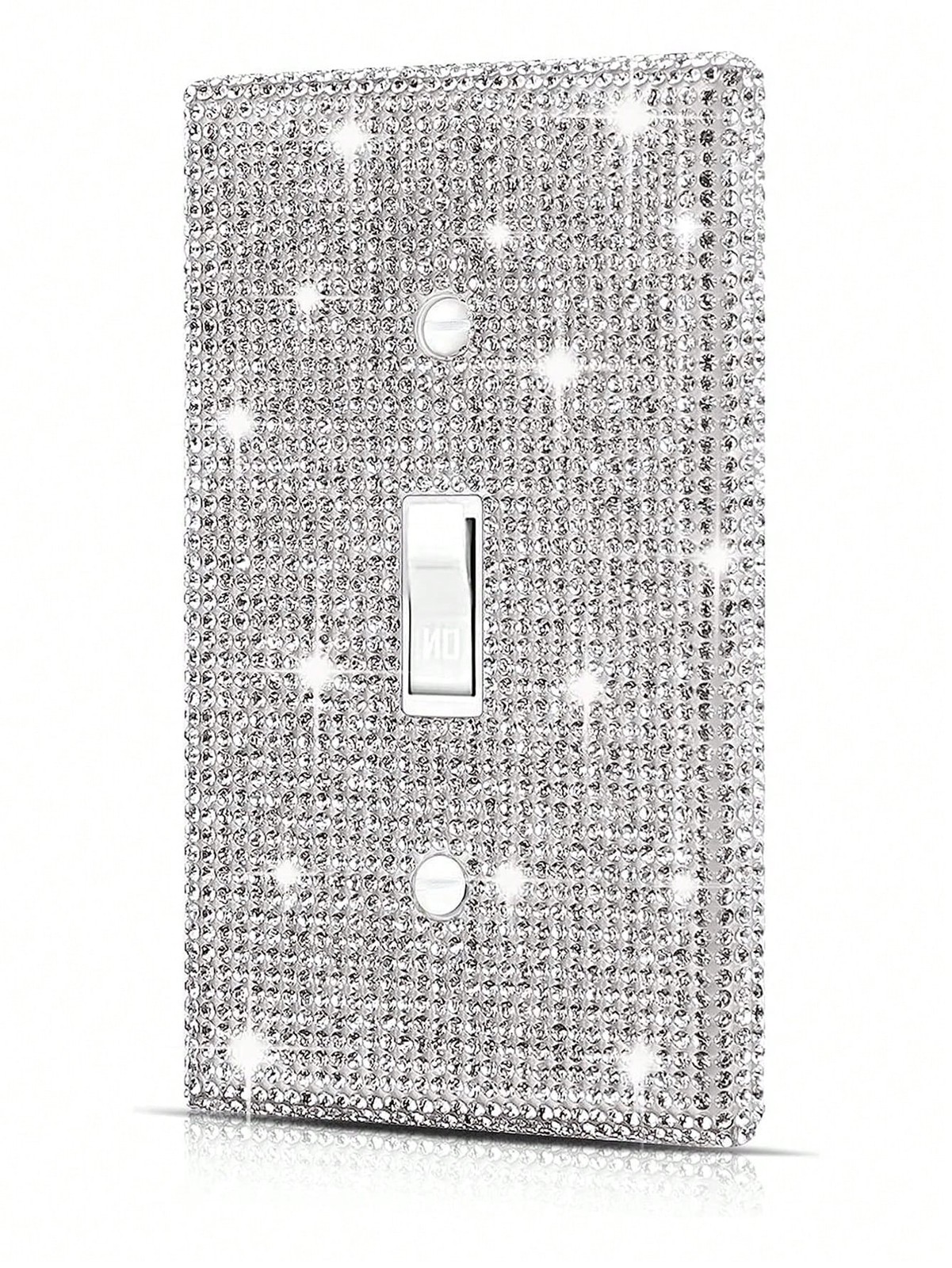 Silver Rhinestone Single Hole Light Switch Cover Plate 1 Piece gallery