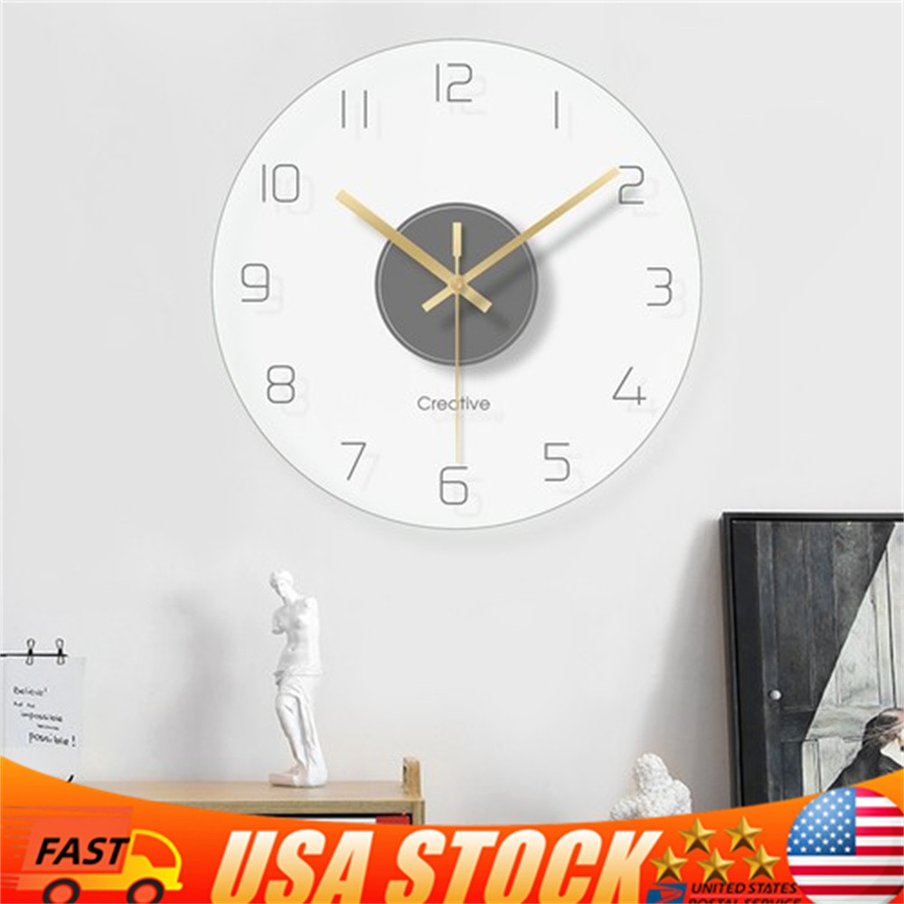 30cm Ultra Thin Design Wall Clock Large Modern Home Office Round Wall Clock