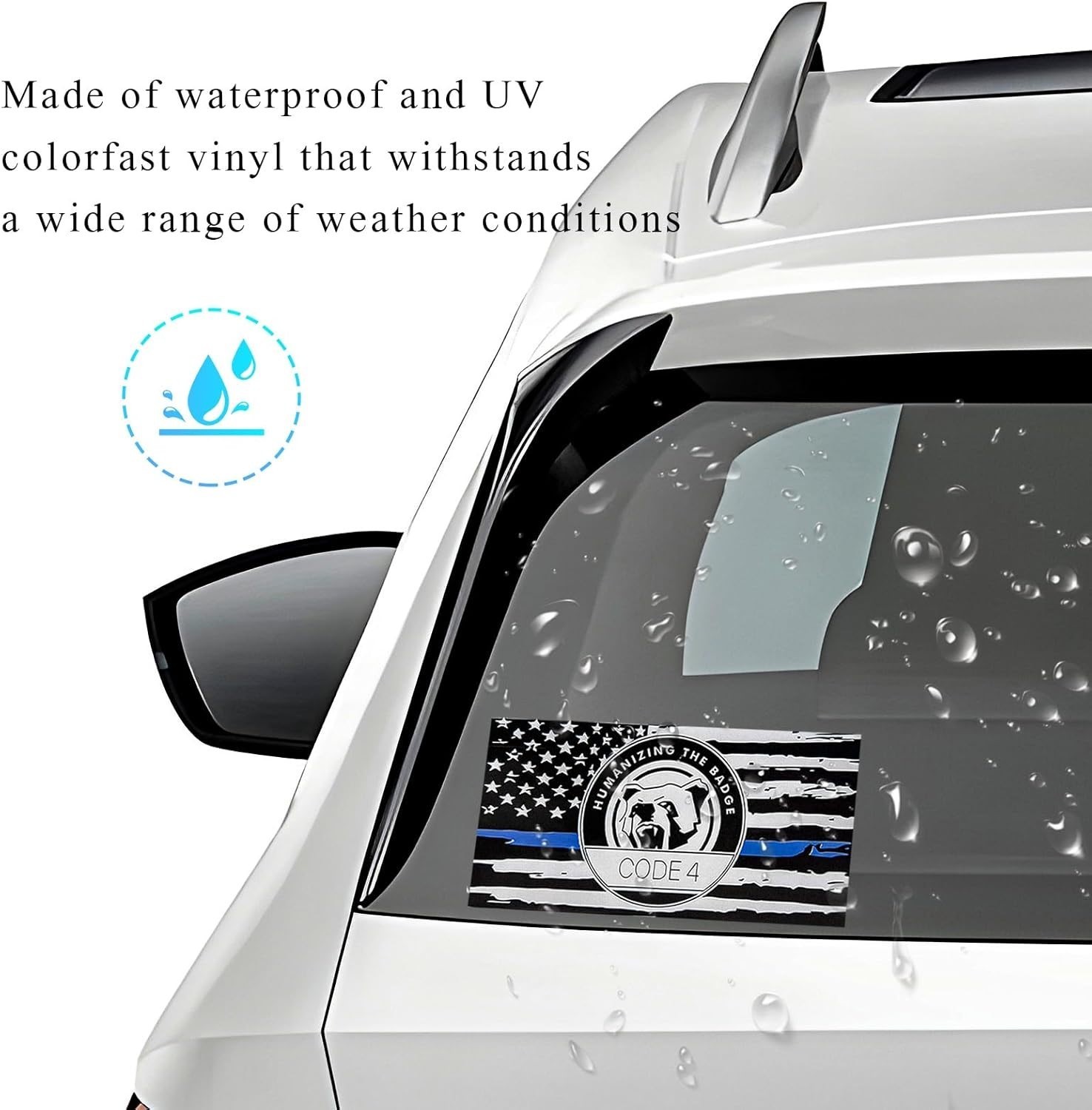 Thin Blue Line Sticker Code 4, Police Support Sticker American Flag gallery