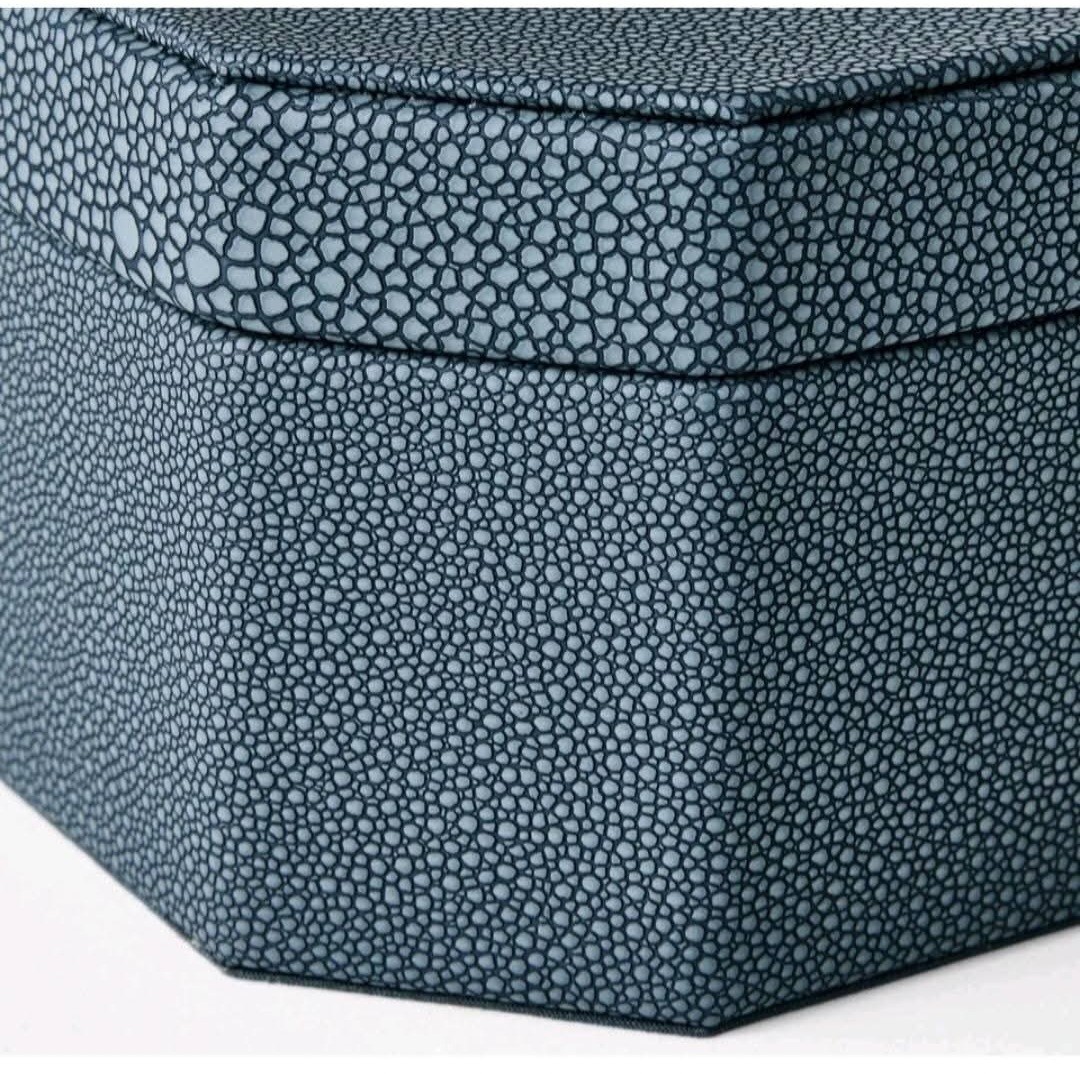 Threshold designed with Studio McGee Faux Shagreen Storage Decor Box Blue gallery