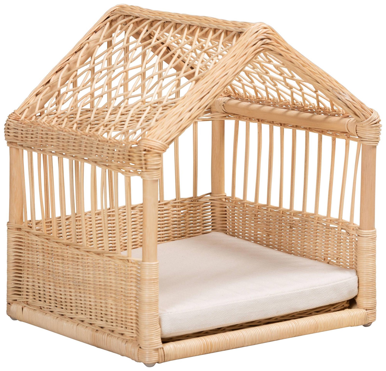 Baxton Studio Pieta Natural Brown Rattan Pet Bed gallery