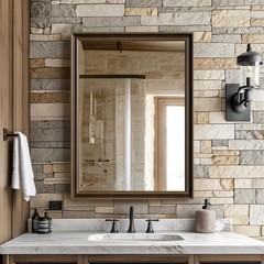 Copper Effect Framed Wall Mirror, 22×30 Rectangle Mirror, Anti-desilvering Te…