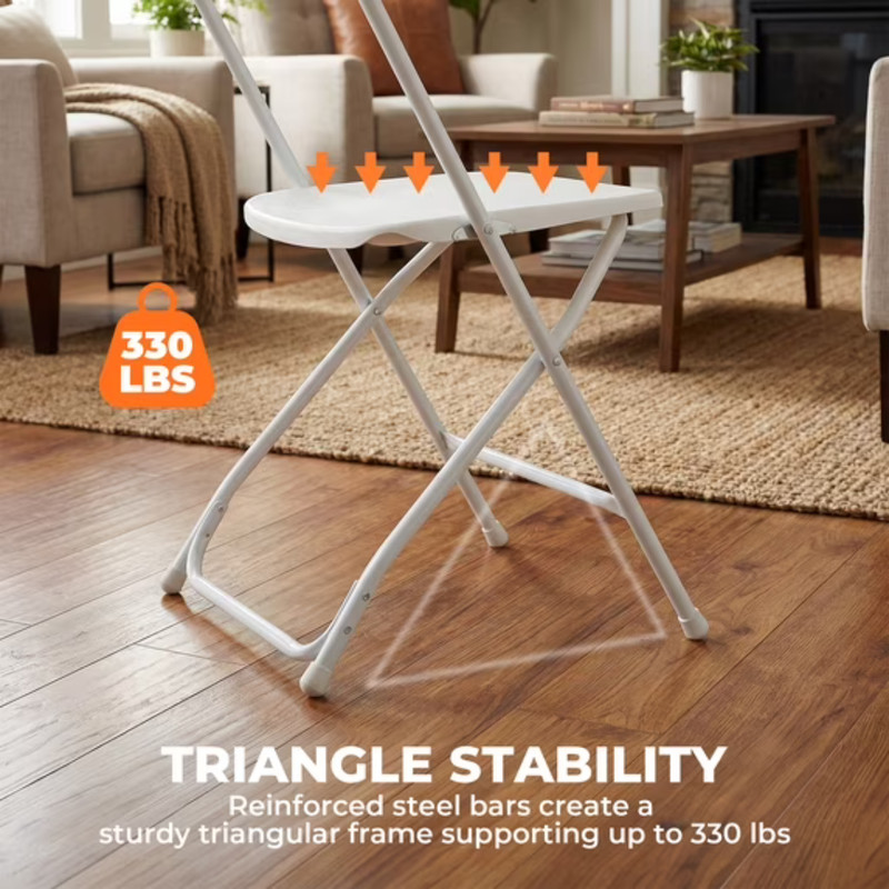 4 PACK Plastic Folding Stackable Chairs Seat -Office Home Event Wedding Party gallery