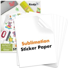 25-75 Sheets Koala Sublimation Vinyl Sticker Paper Clear Waterproof 8.5×11 Matte