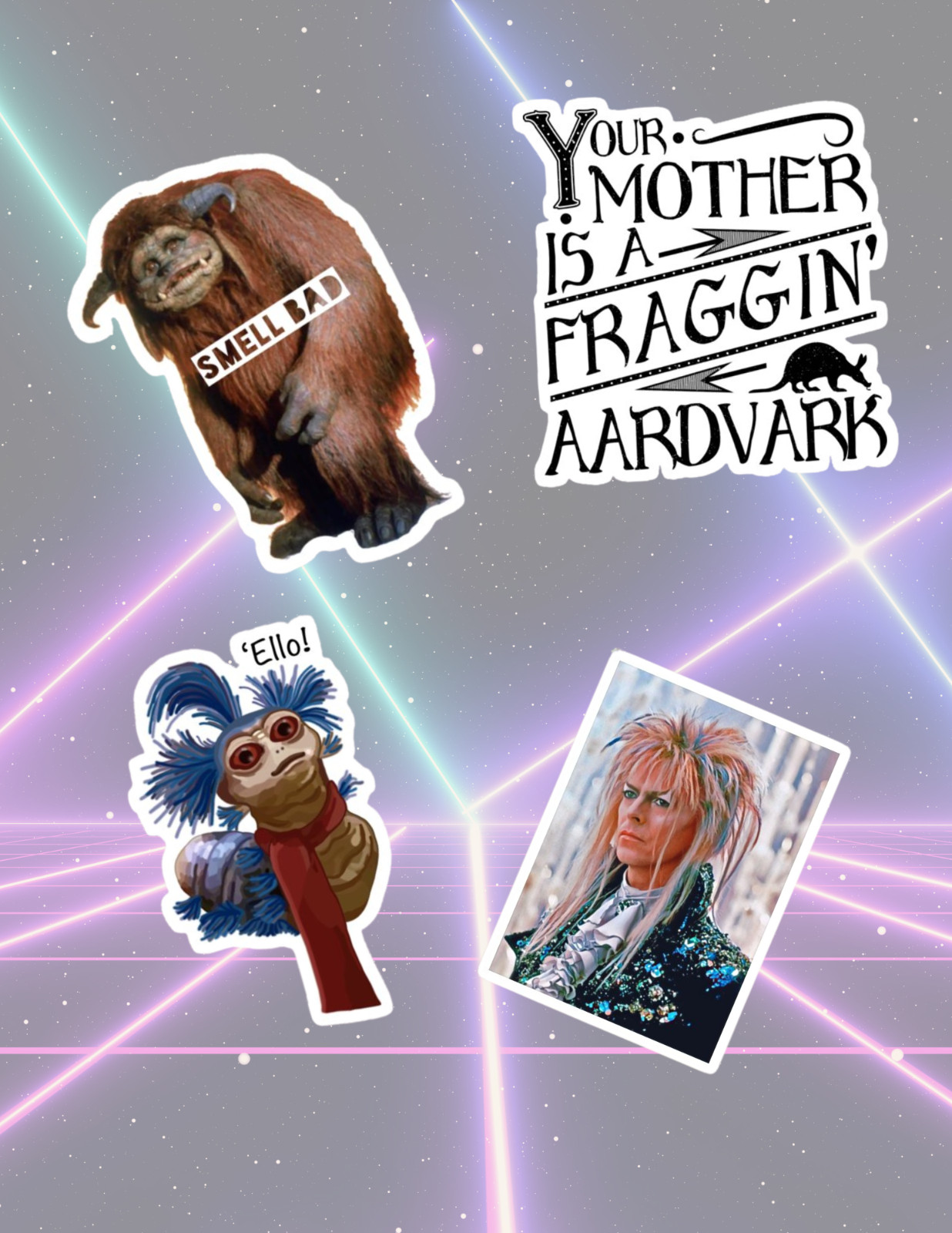Labyrinth 80's Movie 4pc Sticker Pack gallery