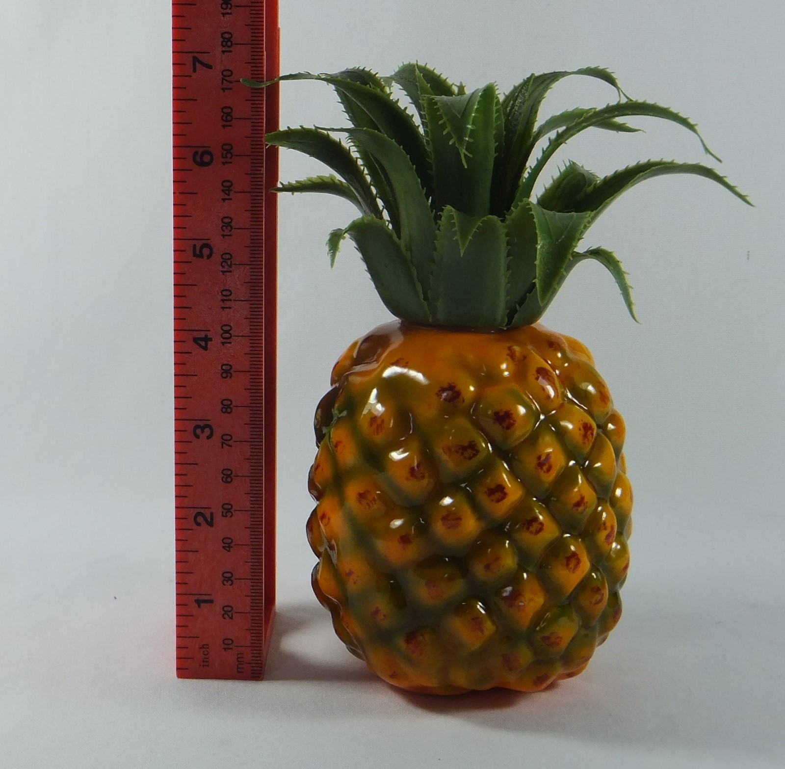 Artificial Medium Pineapple 7-in Plastic Decorative Fruit Yellow Pineapples Fake gallery