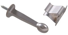 Hardware Essentials By 852924 Rigid Door Stops With Holder Satin Chrome White 1