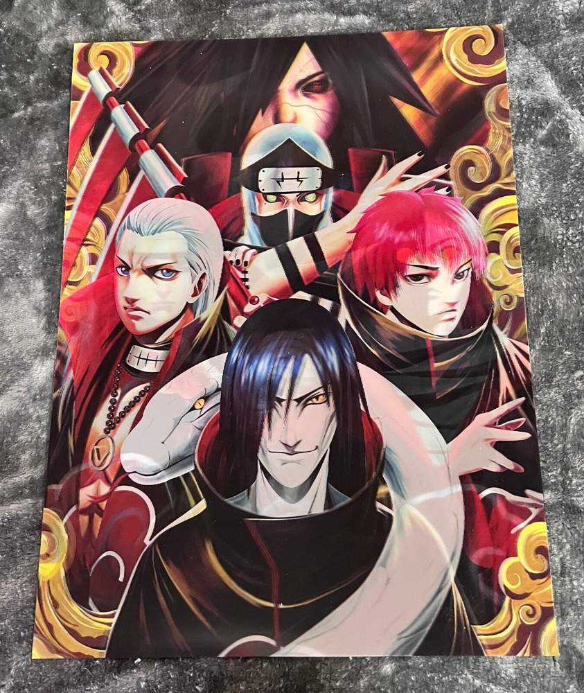 Naruto-Akatsuki 3D Poster 3D Lenticular Flip Effect,3 Images In One