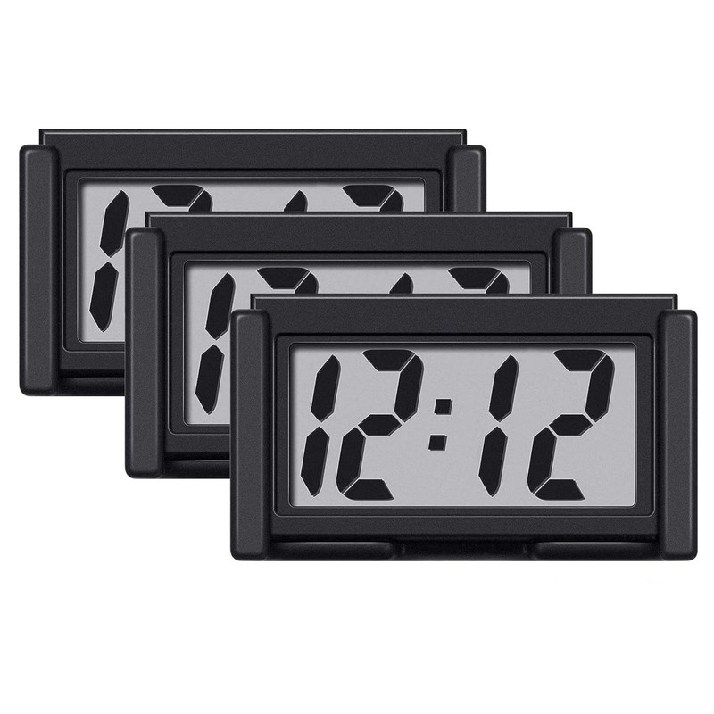 3× Mini Digital Clock Small Adhesive Digital Clock Stick On Battery Operated New gallery