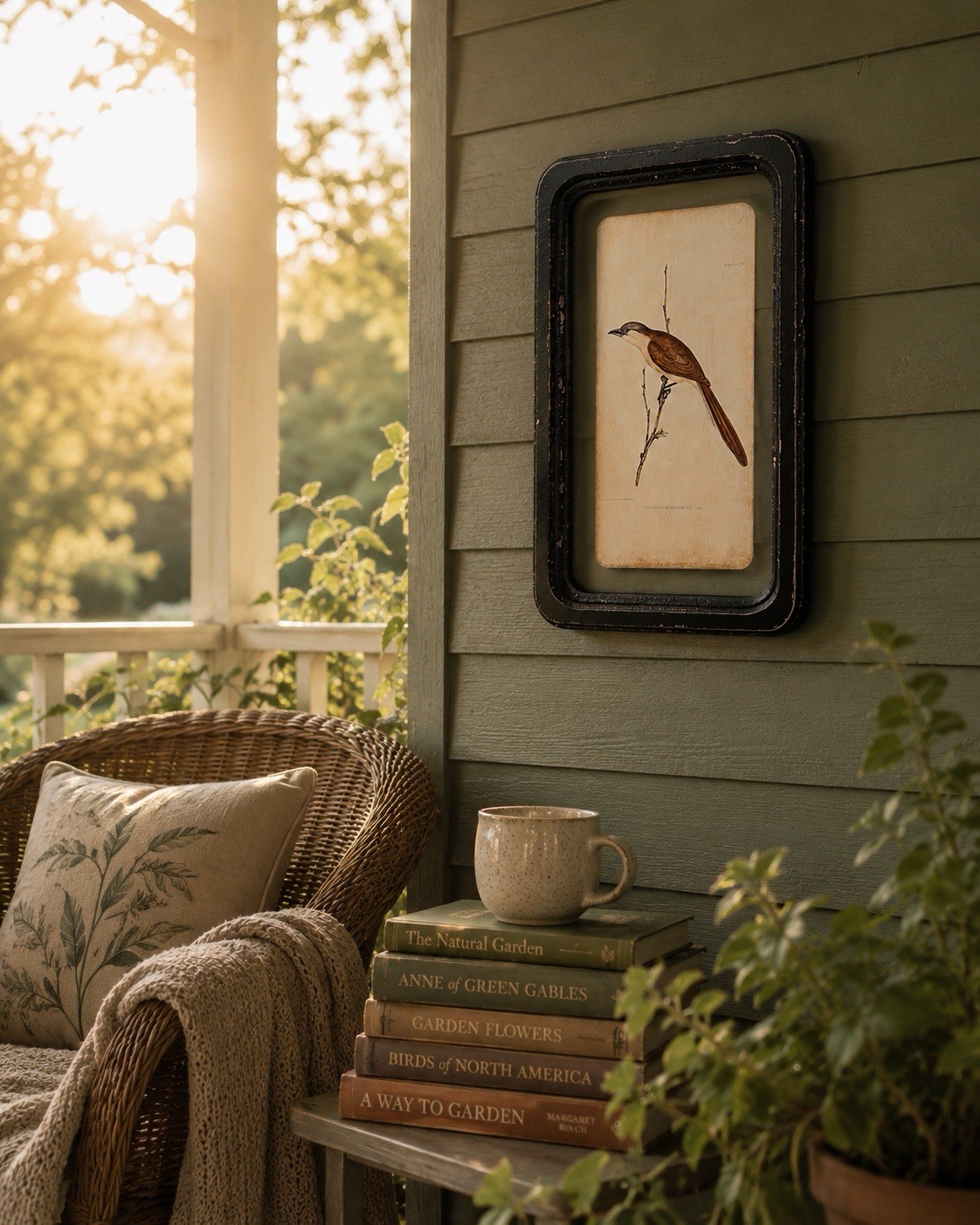 Rustic Black Floating Frame Bird Picture Nature Wall hanging Cottage Art 11x7 gallery