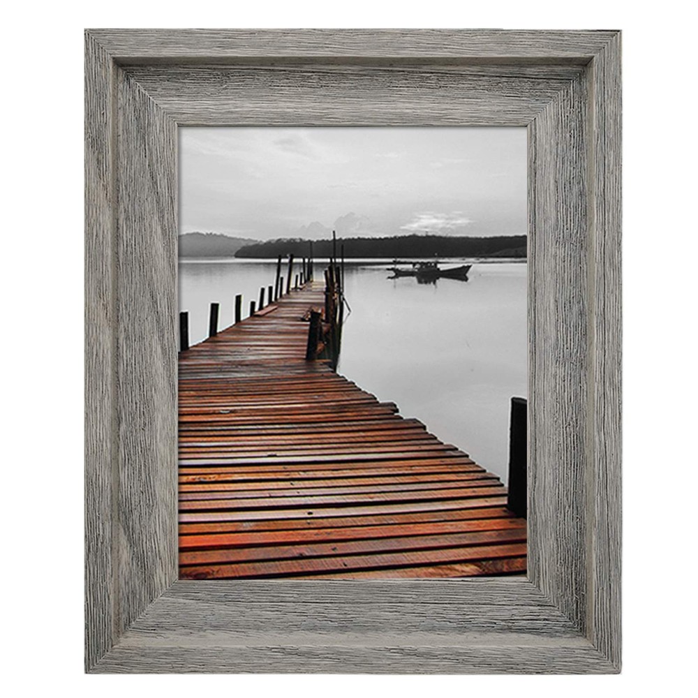 Rustic 8x10 Picture Frames, Solid Wood Photo Frame with Glass Front, Wall Mou...