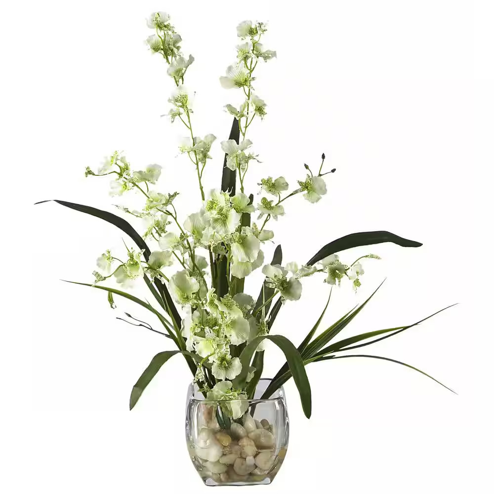 19 In. Artificial Dancing Lady Orchid Liquid Illusion Silk Flower Arrangement in gallery