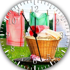 Laundry Room Frameless Silent Wall Clock Nice For Gifts or Decor G31