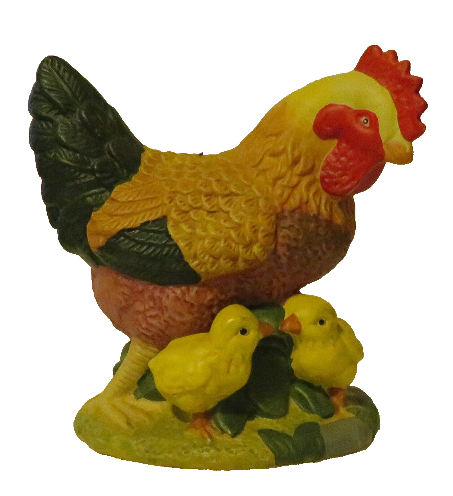 Rustic Charm: Mother Hen & Chicks Hand Painted Ceramic Figurine gallery
