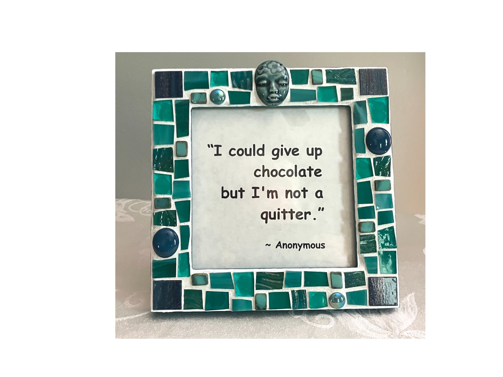 TEAL Abstract Square Mosaic Frame - 7 x 7 inches gallery