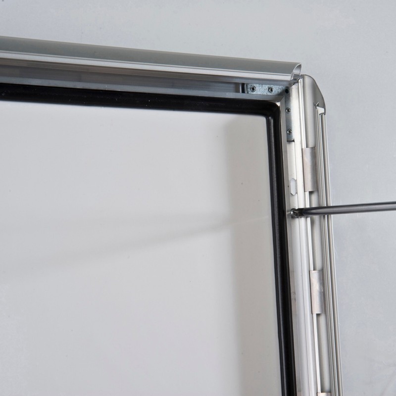 Lockable Weatherproof Front Loading Snap Poster Picture Frame Aluminum Silver gallery
