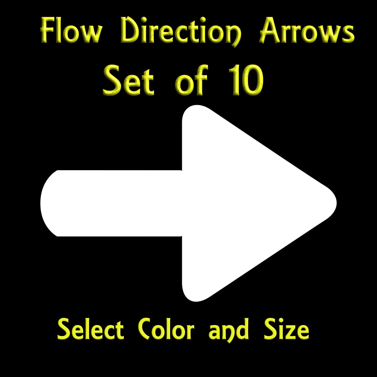 10 Each Flow Directional Arrows - Vinyl Decals - Made from Outdoor Vinyl gallery