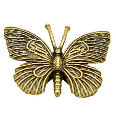Mini Vintage Solid Brass butterfly figurine statue Handheld study home decor