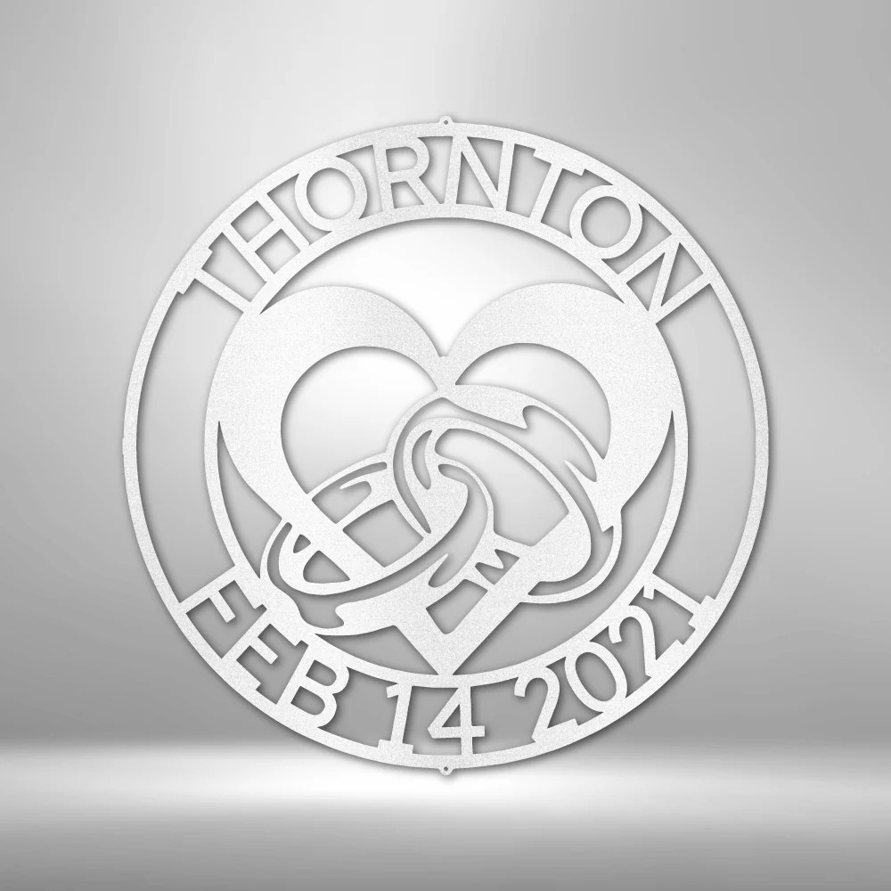 Engagement Monogram - Steel Sign gallery