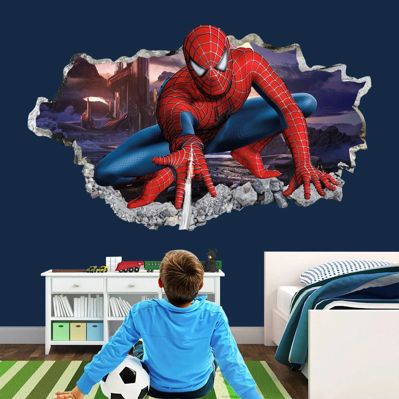 Spider Hero Removable Wall Sticker Vinyl Decal for Kids Bedroom Home Decor, Art gallery