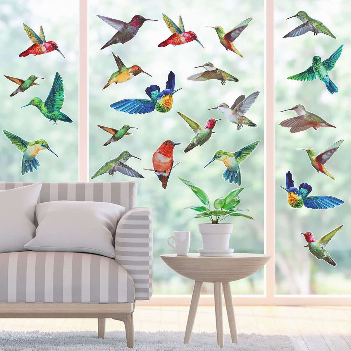 Large Anti Collision Window Decals for Bird Strikes, Stop Birds, 38 Pieces gallery