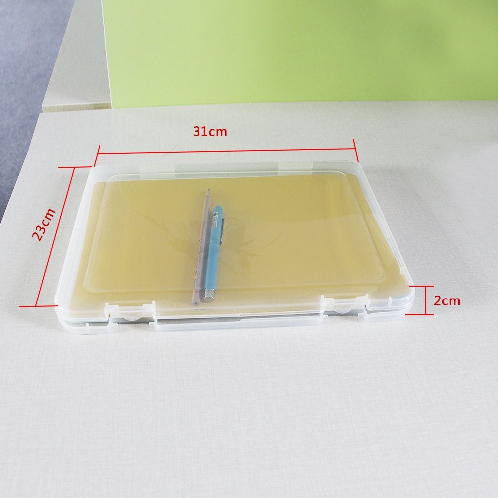 Portable A4 File Box Transparent Plastic Box Document Paper Protector Desk Pa... gallery