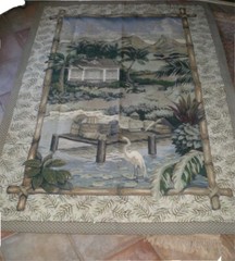 Wall Tapestry 2003 Mohawk Mandala Burma British Colonial Island 54 x 80″L USA