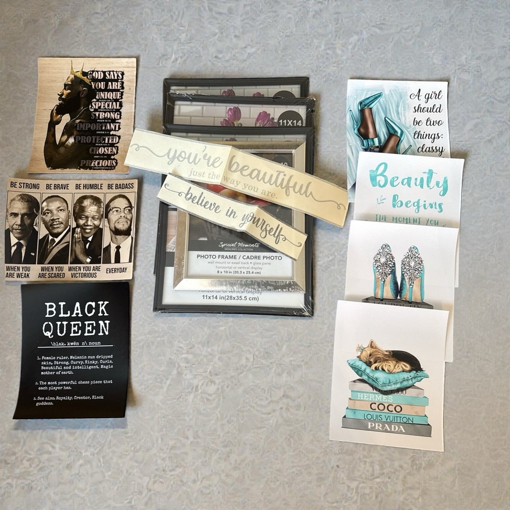 Wall Decor Bundle + New Frames (Black King & Queen) – Moving Sale