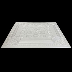 DIY Glue Up Foam Ceiling Tile White Plain Embossed Floral R52W 8/lot (21.12 s/f