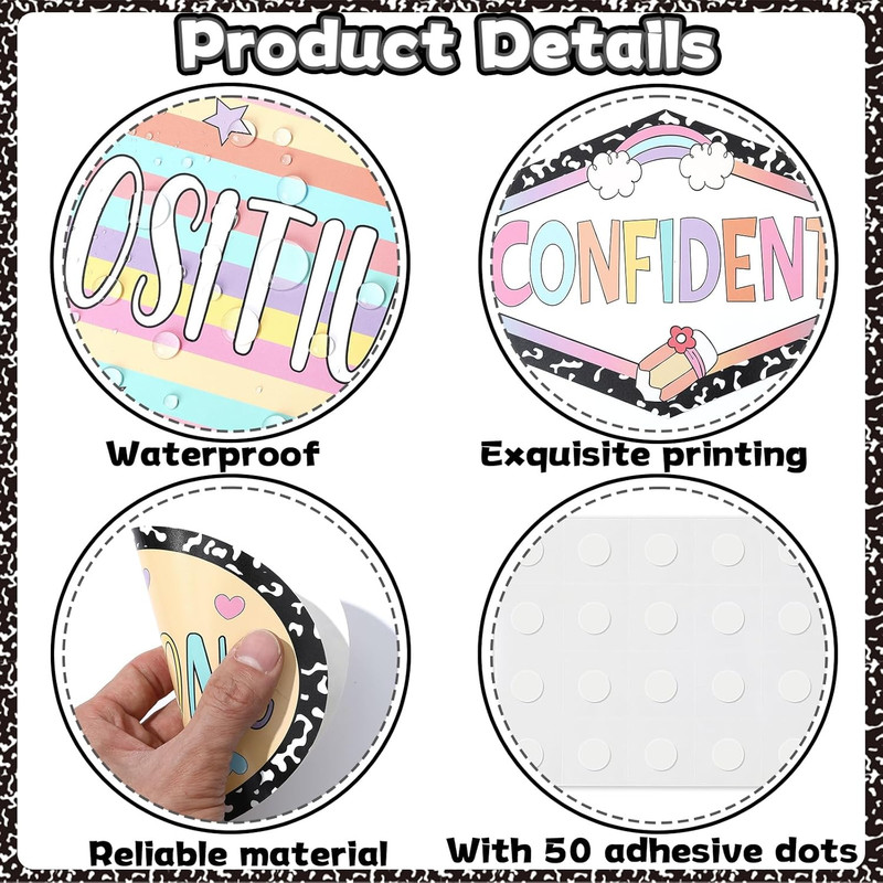 43PCS Composition Notebook Affirmation Station Bulletin Board Set Positive Bulle gallery