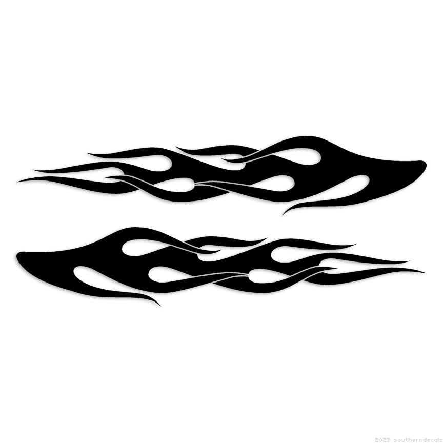 Pair Flames Fire - Decal Sticker - Multiple Colors & Sizes - ebn7290 gallery