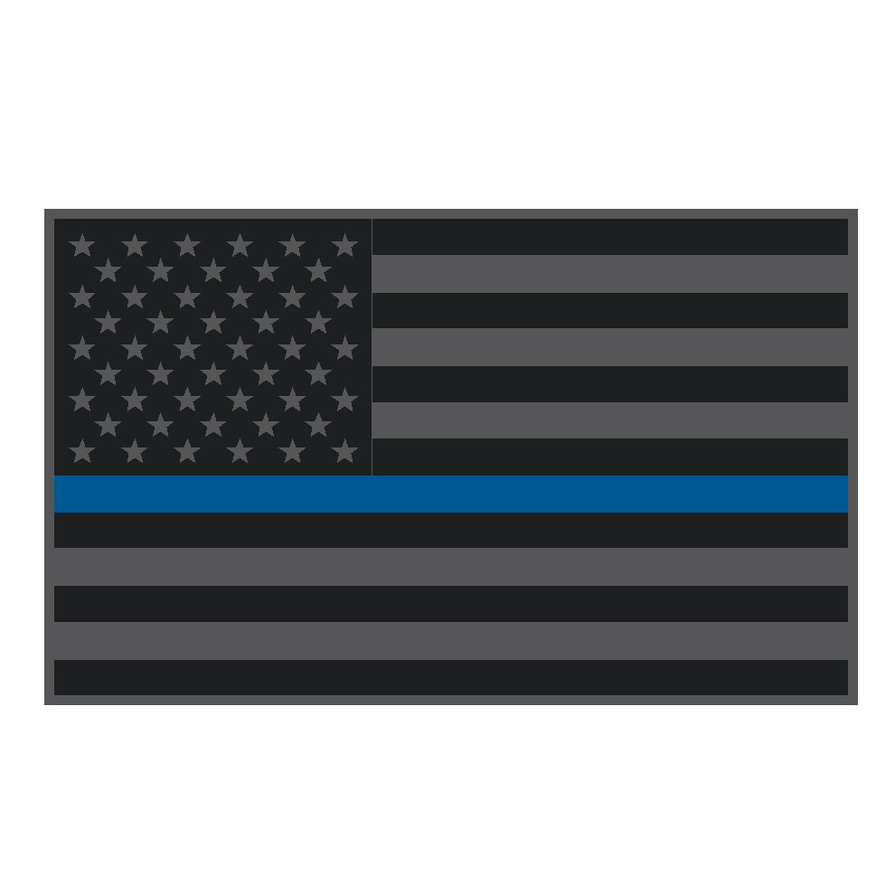 REFLECTIVE Subdued AMERICAN FLAG THIN BLUE LINE DECAL fire Multiple Size Law gallery