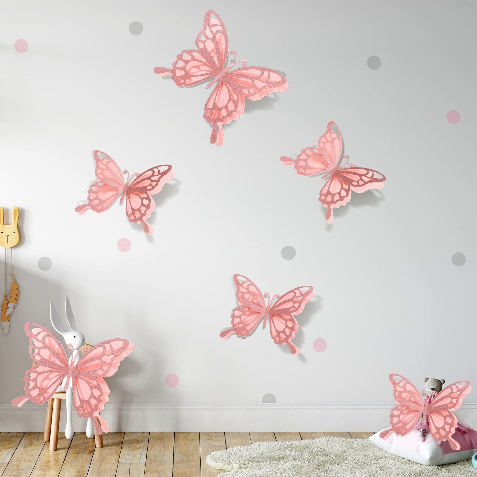 12 Pcs Large Butterfly Party Decoration, 3D Butterfly Wall Decor Set Paper Big gallery