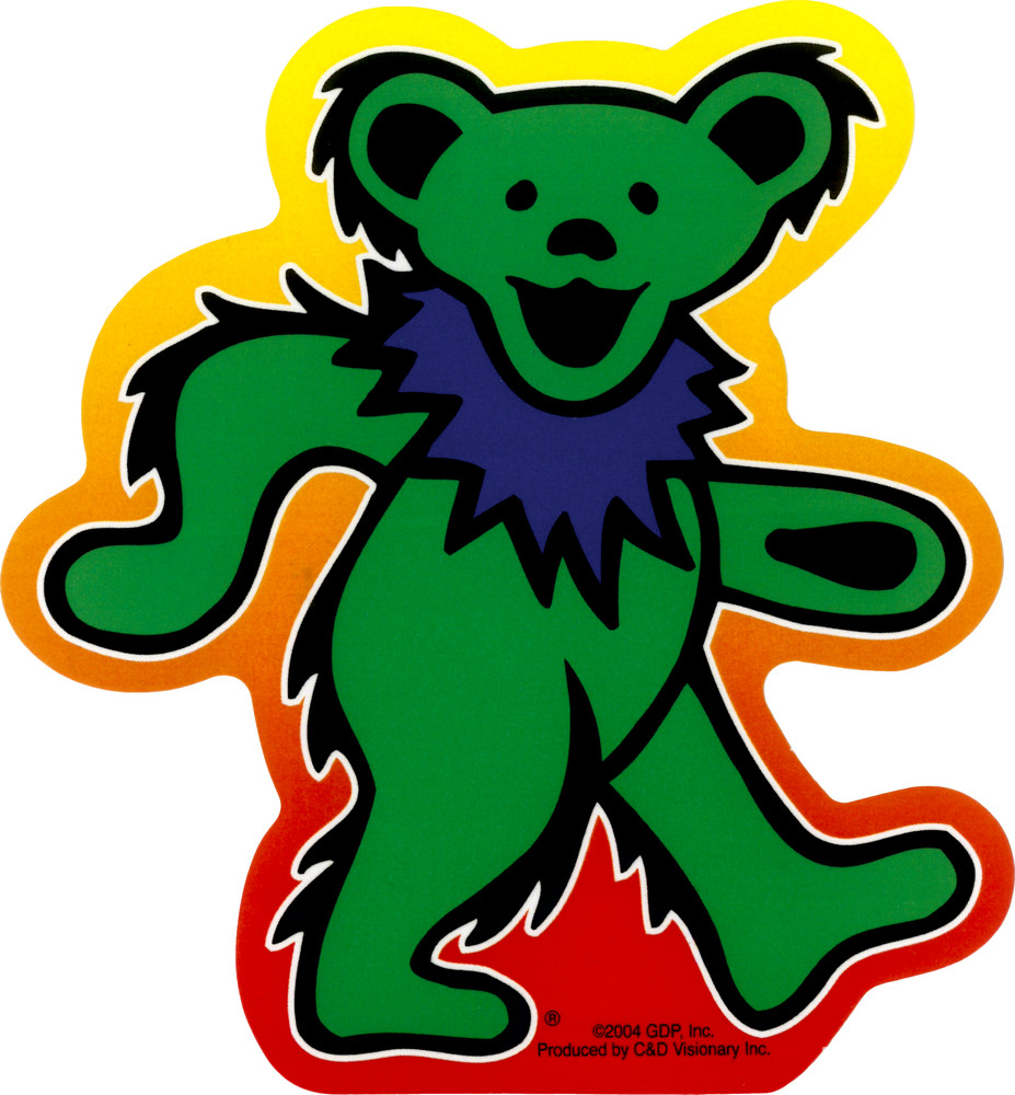 Sticker - Green Dancing Jerry Bear Grateful Dead Rock Music Band 60's Decal 5635 gallery