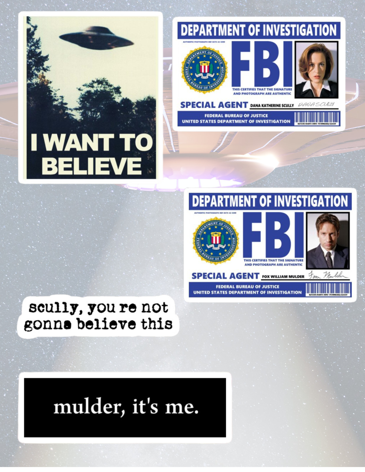 X - Files 5pc 90's Sticker Pack gallery